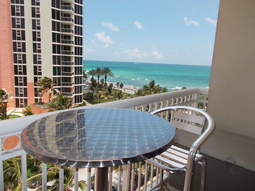 View from balcony. Studio for sale in Sunny Isles